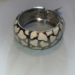 Cream cow print bracelet